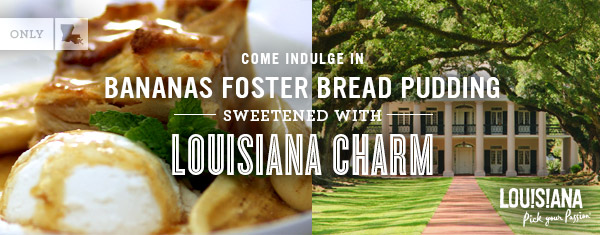 Come Indulge in Bananas Foster Bread Pudding Sweetened with Louisiana Charm